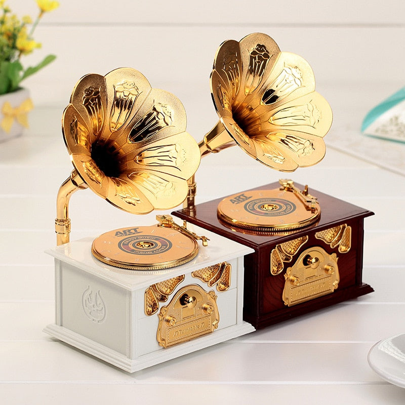 Gramophone Music Jewelry Box