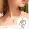 Sunflower Music Heart Quote Necklace