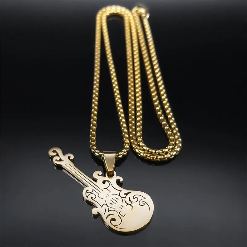 Creative Guitar Instrument Necklace