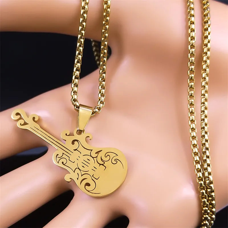 Creative Guitar Instrument Necklace