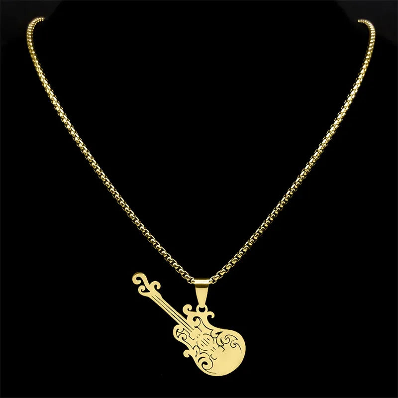 Creative Guitar Instrument Necklace