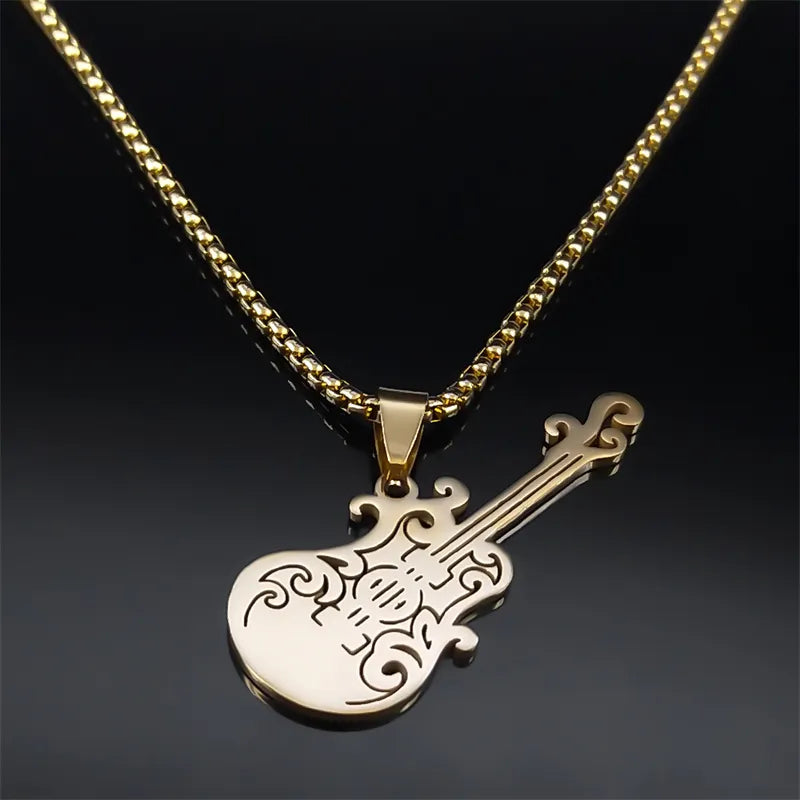 Creative Guitar Instrument Necklace