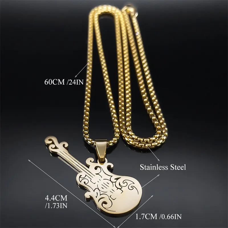 Creative Guitar Instrument Necklace