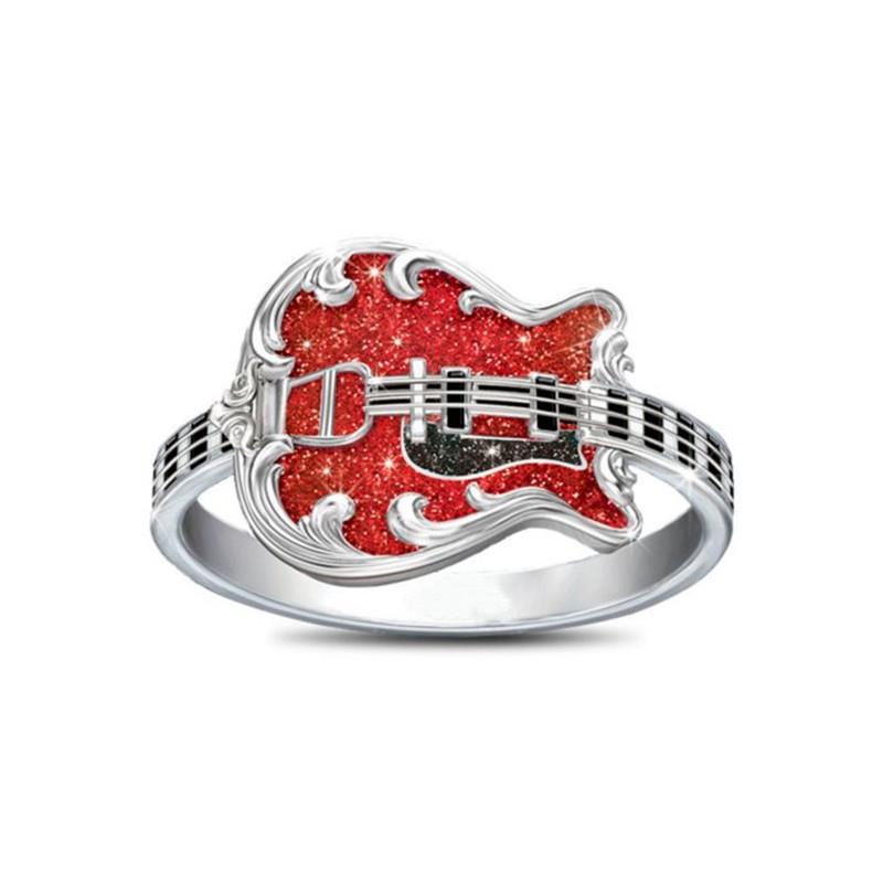 Red Electric Guitar Ring