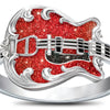 Red Electric Guitar Ring