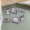 White Music Instruments Brooch
