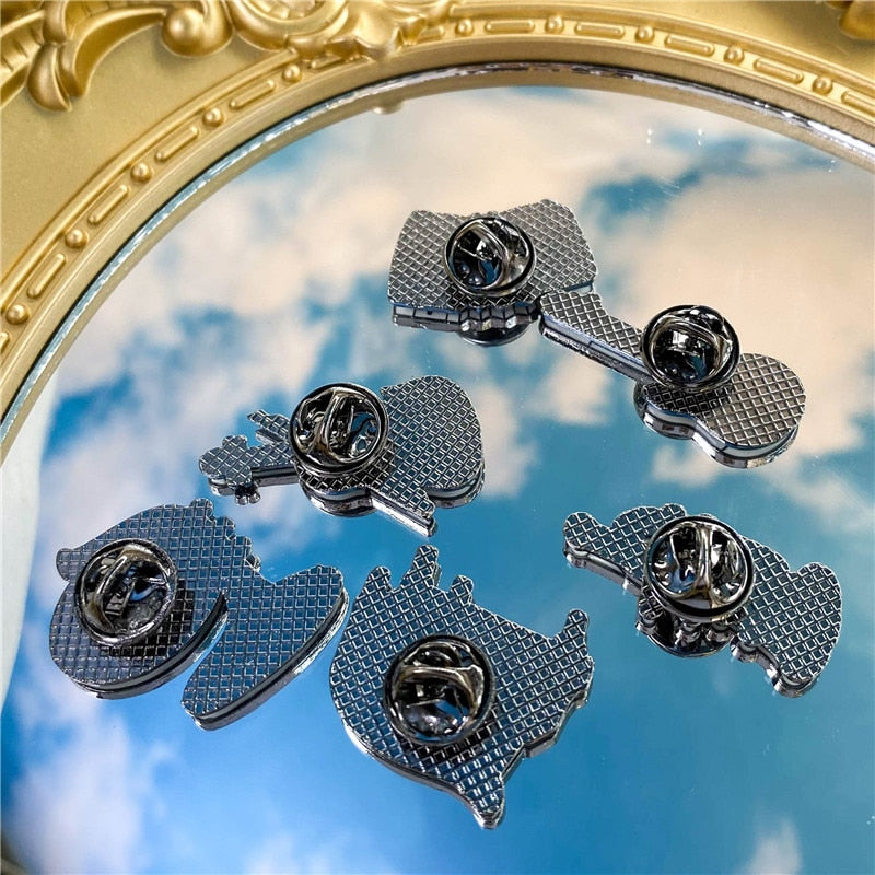 White Music Instruments Brooch