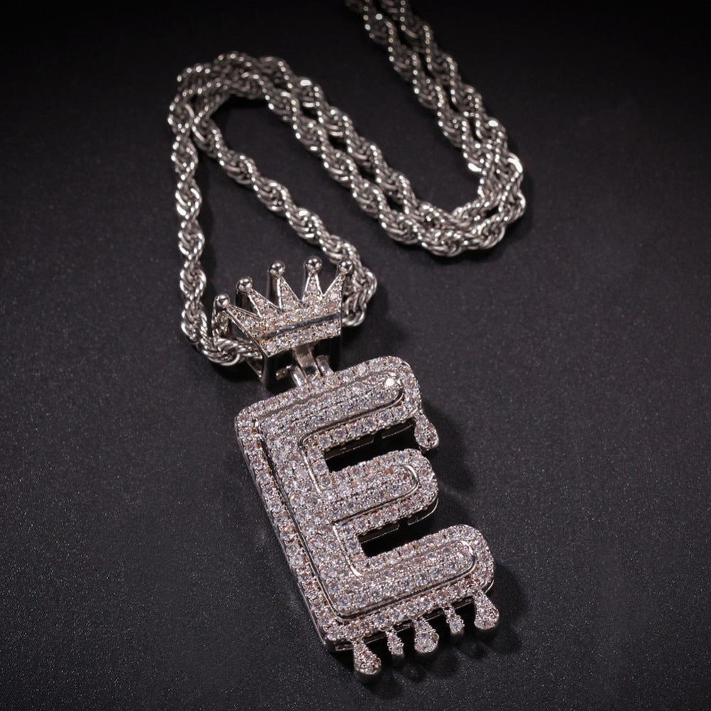 Crown Letter DJ Style Necklace