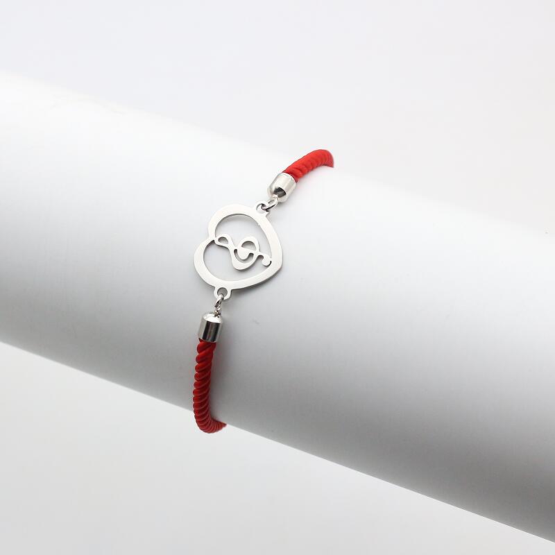 Treble Clef Heart Rope Bracelet