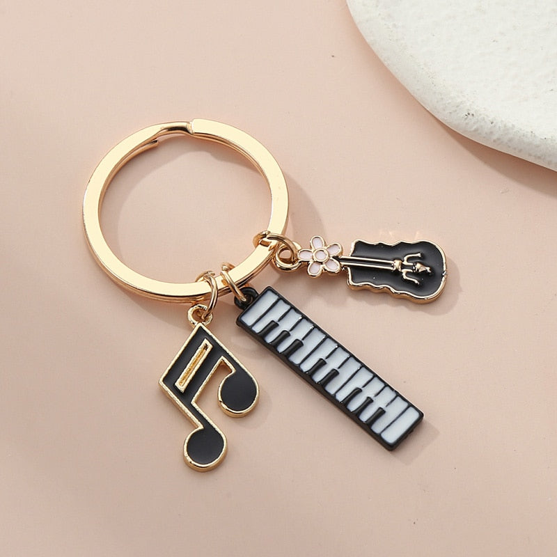 Violin & Piano Music Keychain