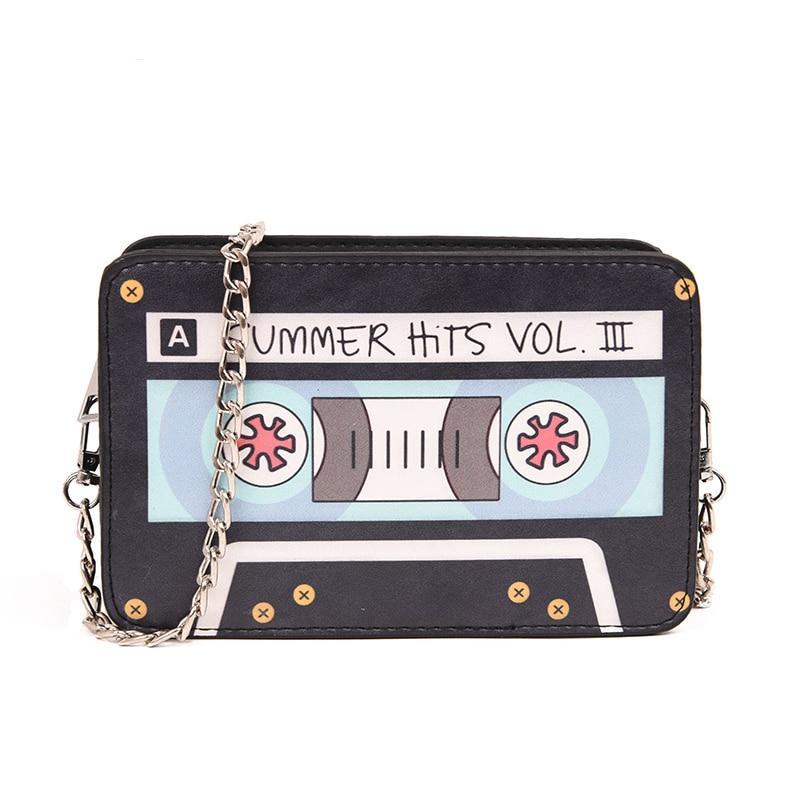 PU Leather Tape Shoulder Bag