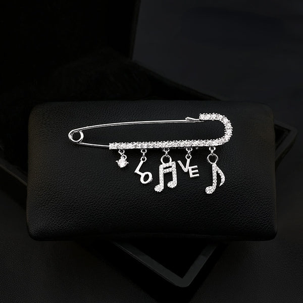 Music Note Zirconia Pin - Artistic Pod