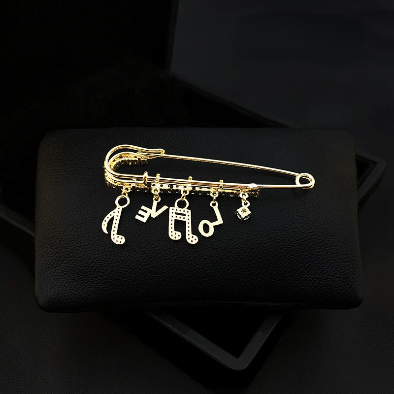 Music Note Zirconia Pin
