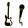 Rock Guitar & Microphone Brooch Pin
