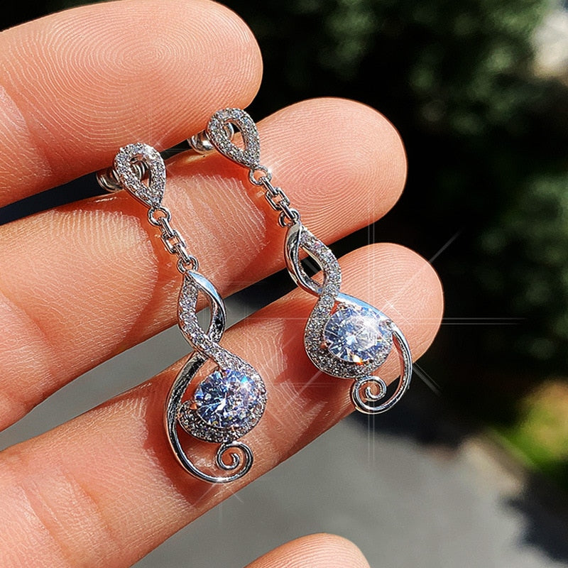 Silver Treble Clef Earrings