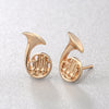 French Horn Shaped Stud Earrings