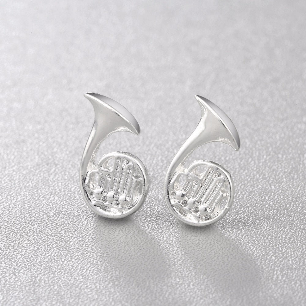 French Horn Shaped Stud Earrings