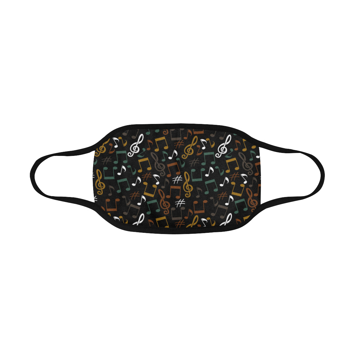 Colorful Music Notes Black Mask