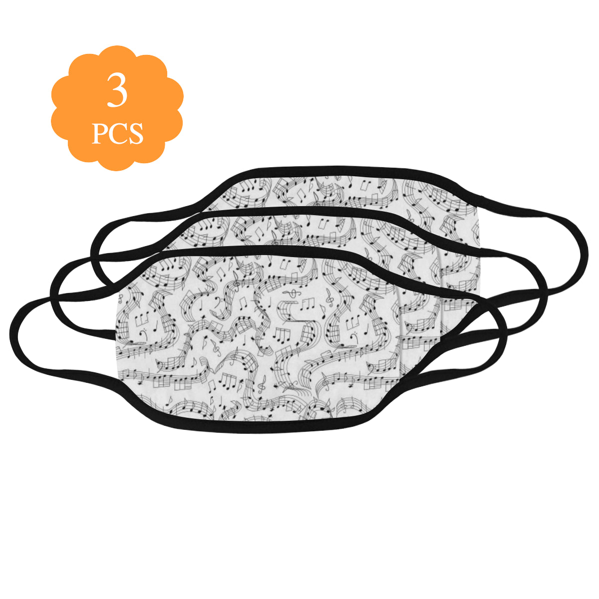 Musical Notes White Mask