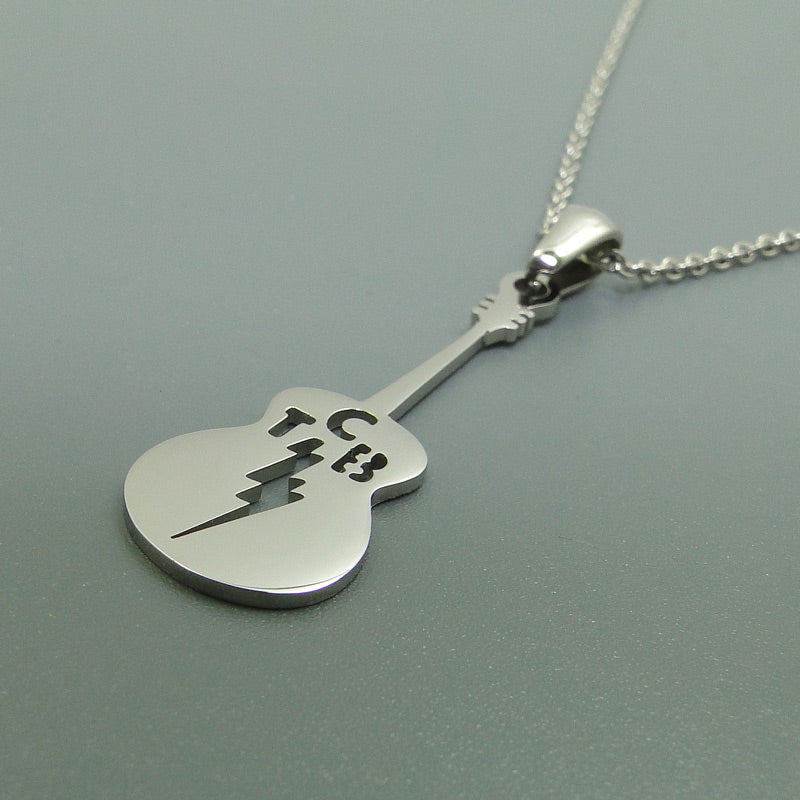Lightning Guitar Pendant Necklace