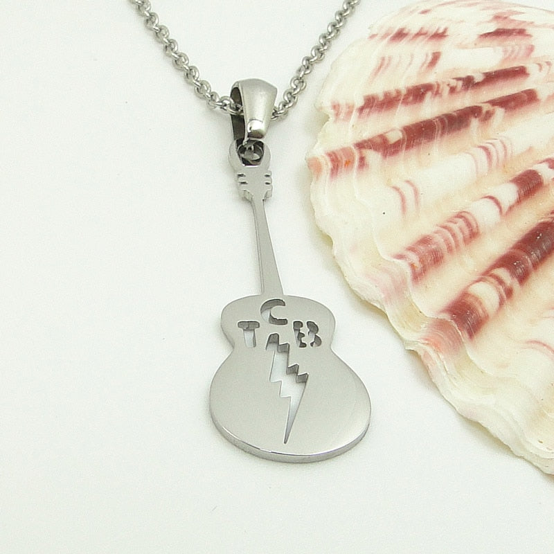 Lightning Guitar Pendant Necklace