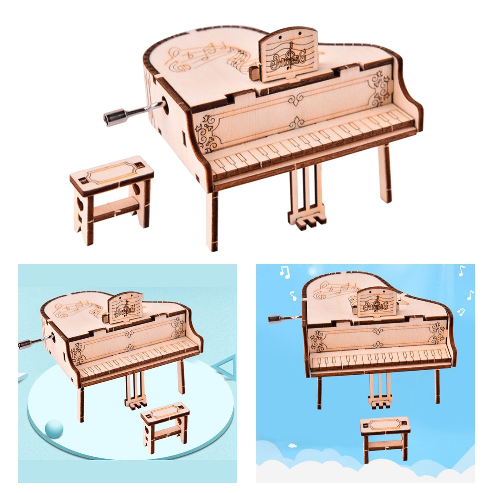 DIY Piano 3D Wooden Puzzle