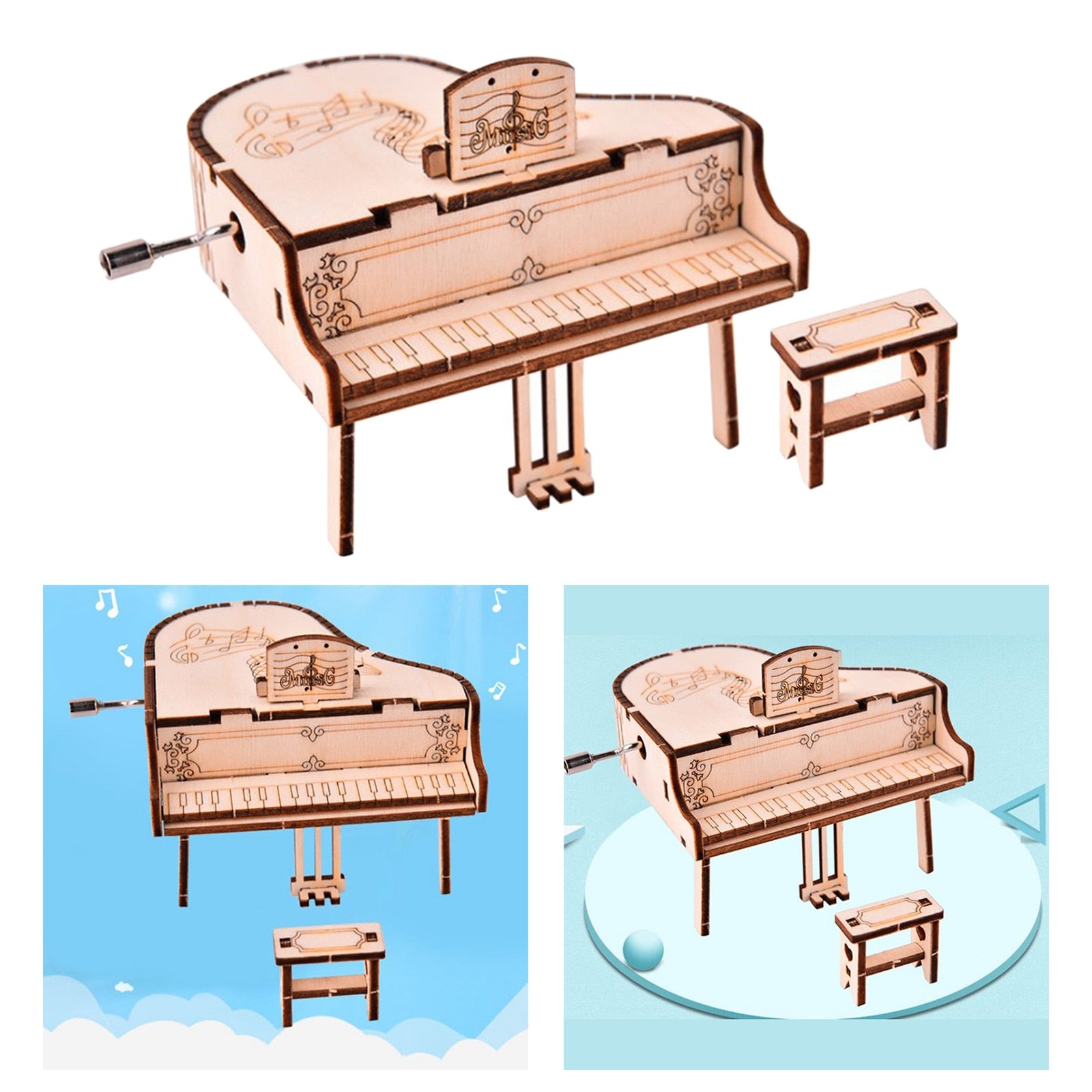 DIY Piano 3D Wooden Puzzle