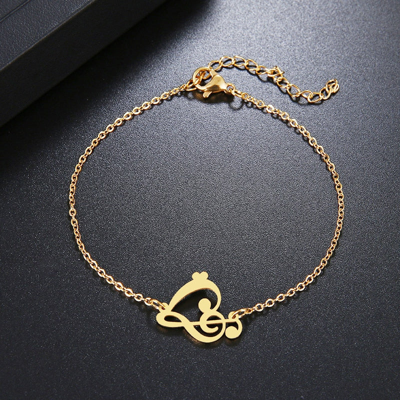 Heart Musical Note Bracelet