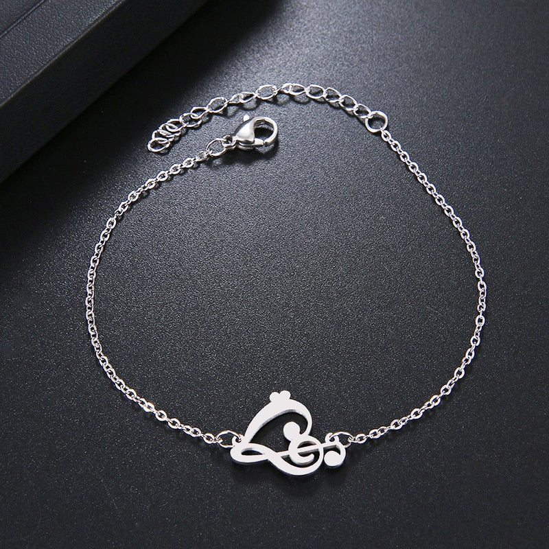 Heart Musical Note Bracelet