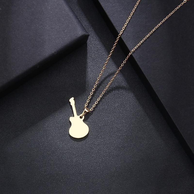 Tiny Plated Guitar Necklace