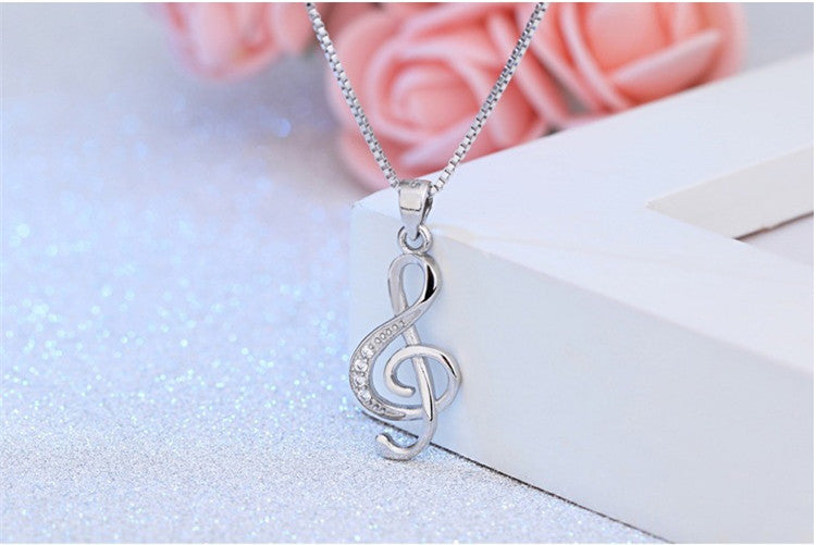 Free - Treble Clef Silver Necklace