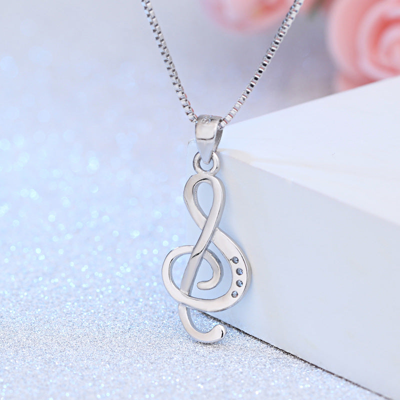 Free - Treble Clef Silver Necklace