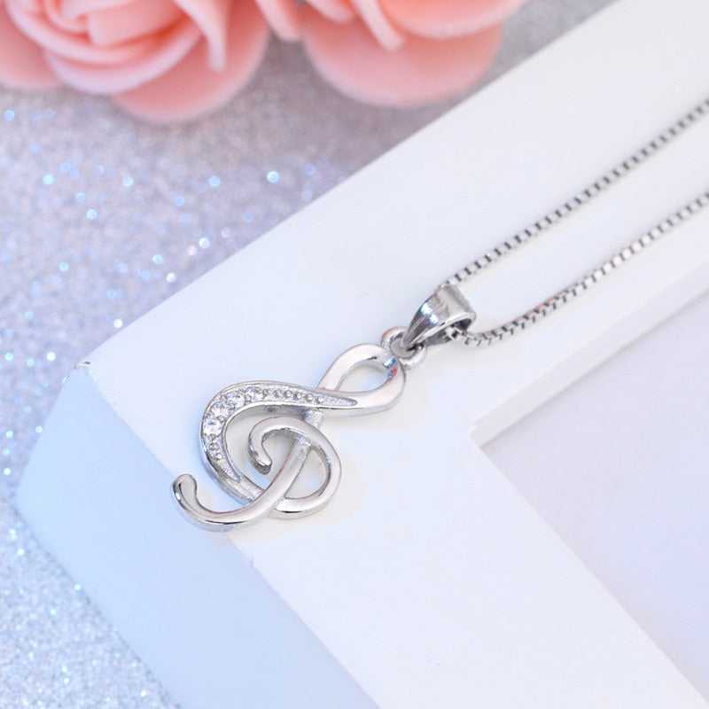 Free - Treble Clef Silver Necklace