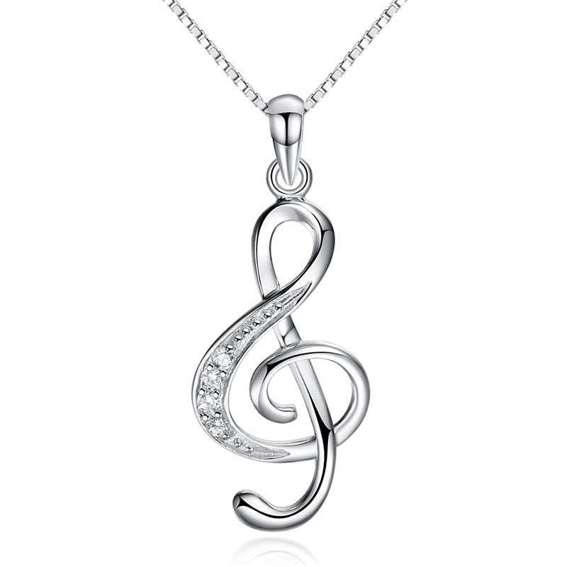 Free - Treble Clef Silver Necklace