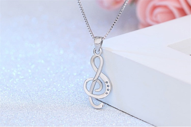 Free - Treble Clef Silver Necklace