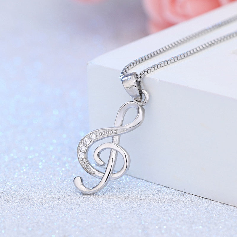 Free - Treble Clef Silver Necklace