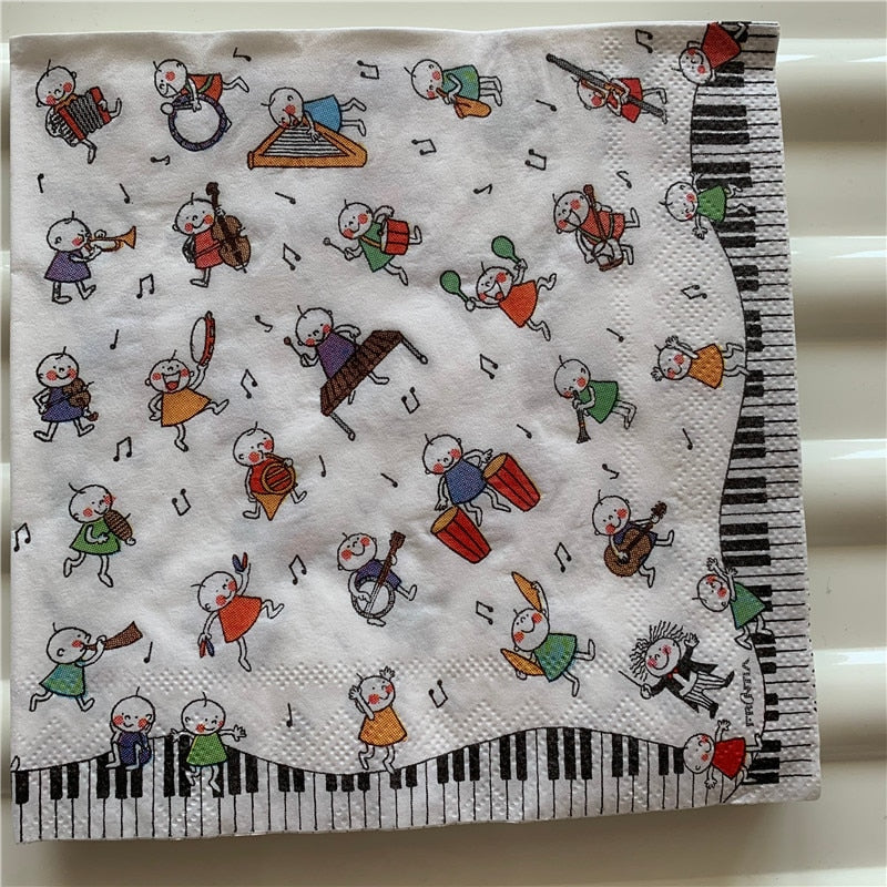 20pcs Cute Kids Musicians Napkins