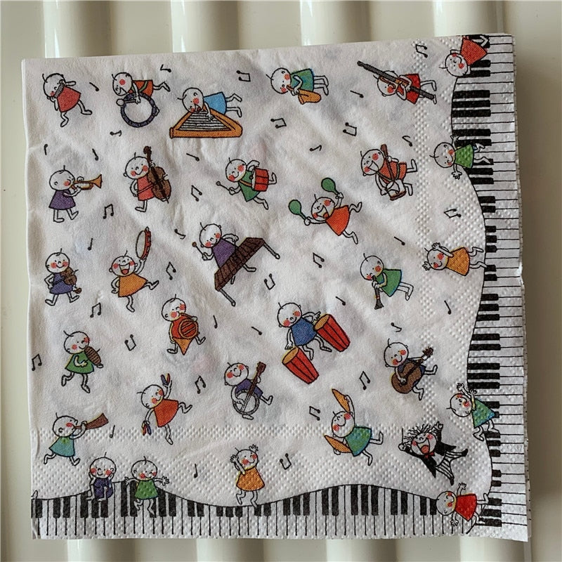 20pcs Cute Kids Musicians Napkins