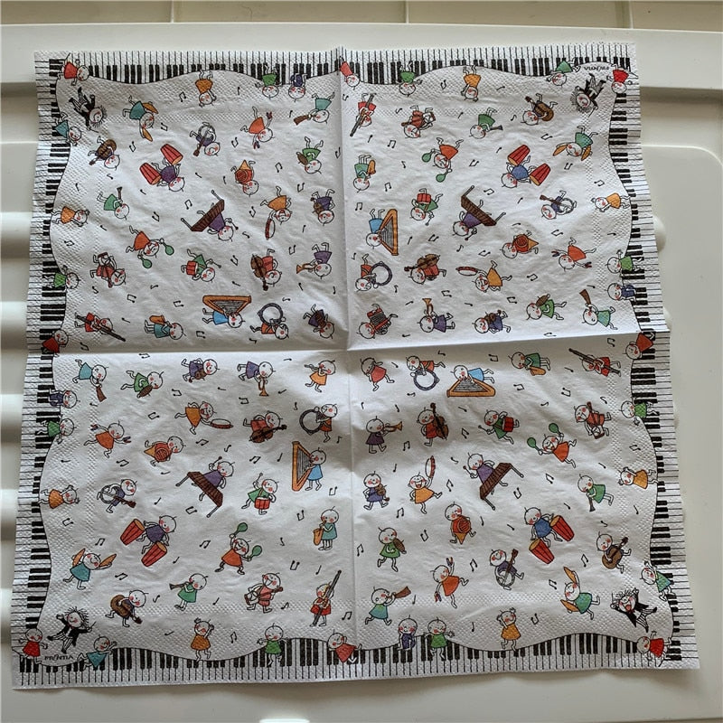 20pcs Cute Kids Musicians Napkins