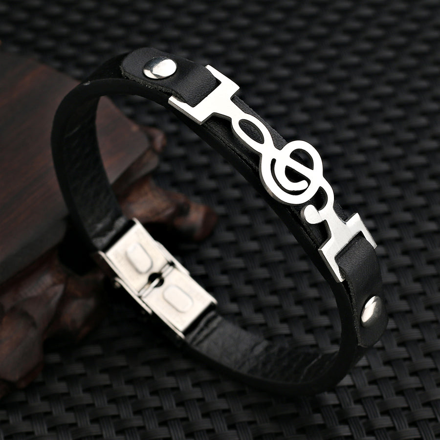 Free - Musical Notes Genuine Leather Bracelet - Artistic Pod Review
