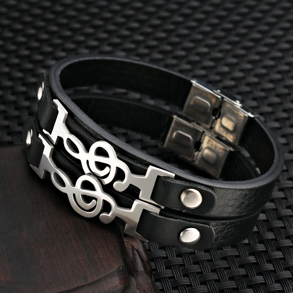 Musical Notes Genuine Leather Bracelet - { shop_name }} - Review