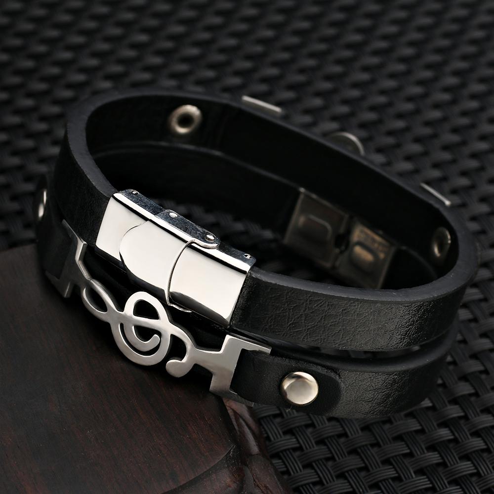 Musical Notes Genuine Leather Bracelet - { shop_name }} - Review