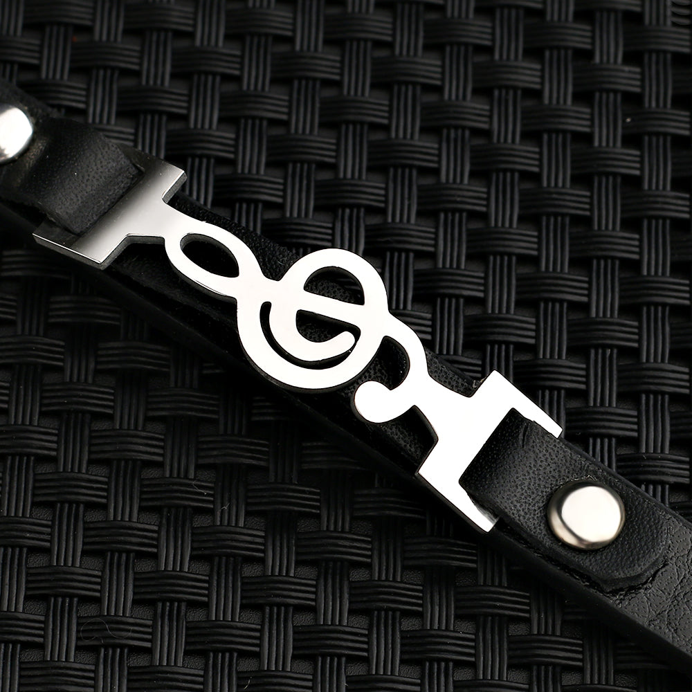 Free - Musical Notes Genuine Leather Bracelet - Artistic Pod Review