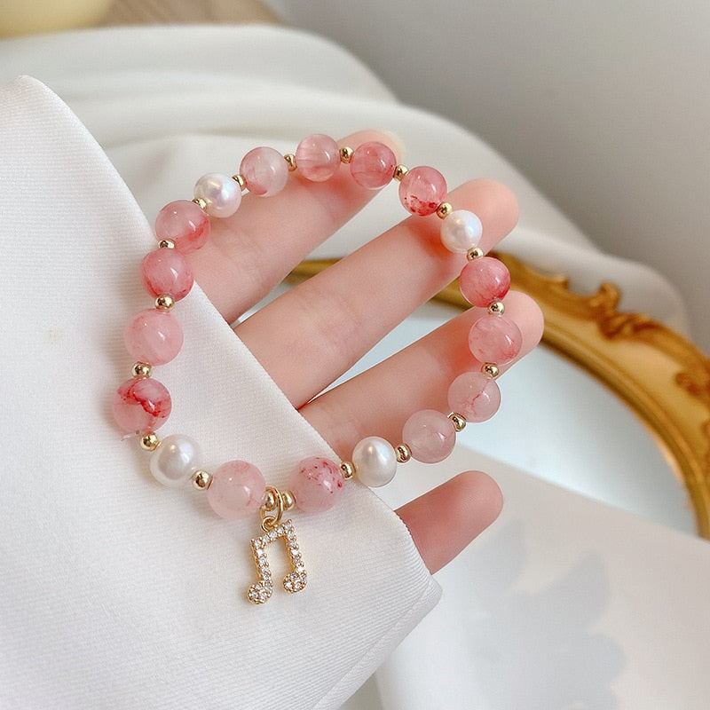 Music Notes Pearl Elastic Bracelet