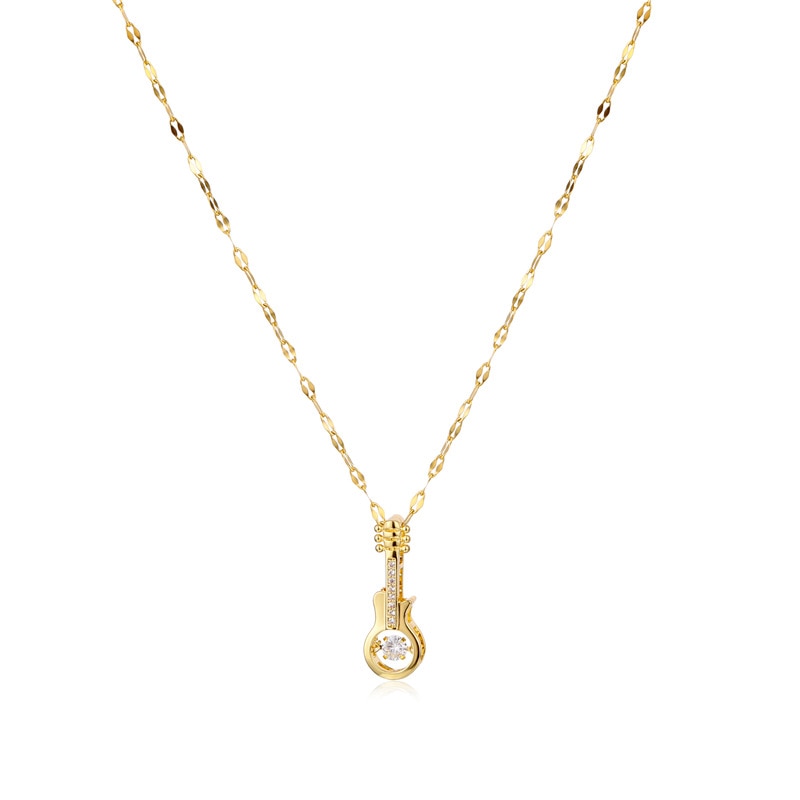 Elegant Violin Pendant Choker Necklace