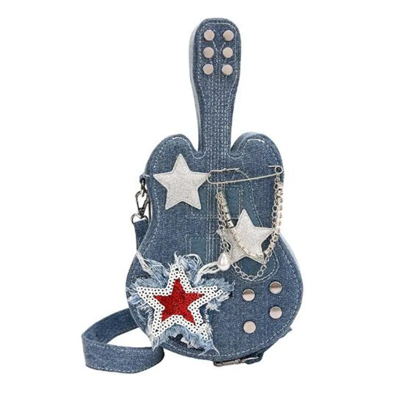 Star Guitar Shape Crossbody Bag