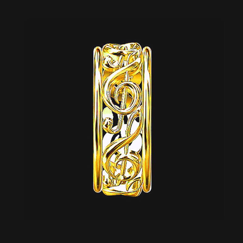 Treble Clef Gold & Silver Ring