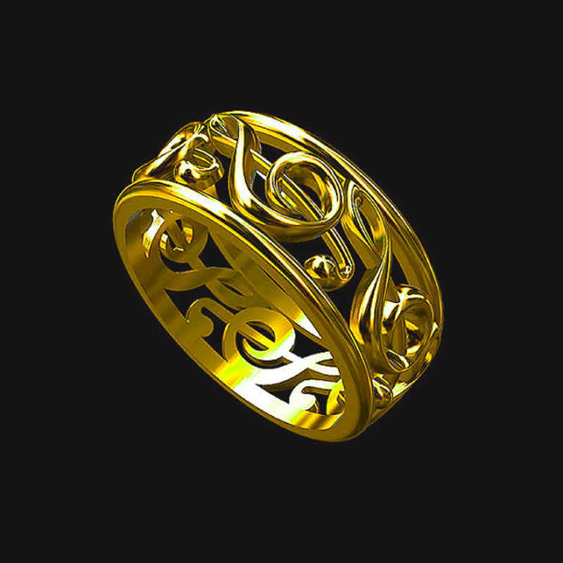 Treble Clef Gold & Silver Ring