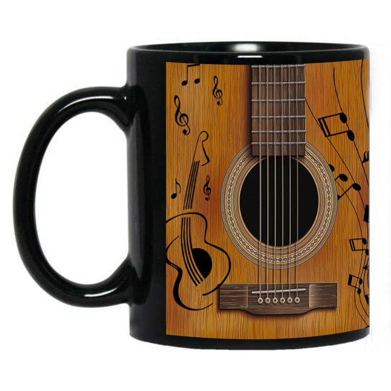 Black Guitar Coffee Mug