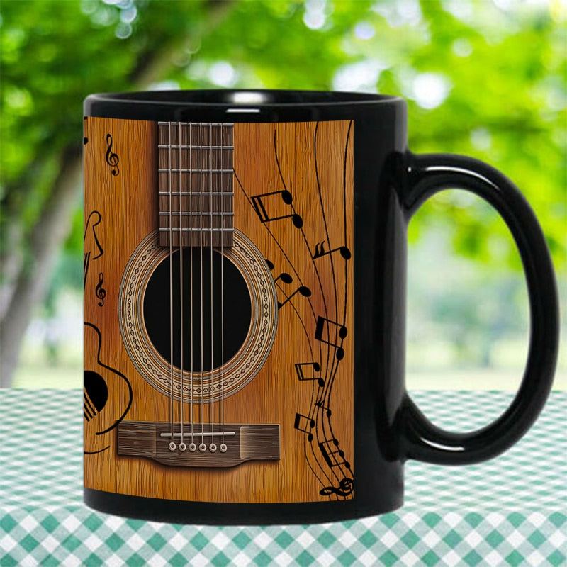 Black Guitar Coffee Mug